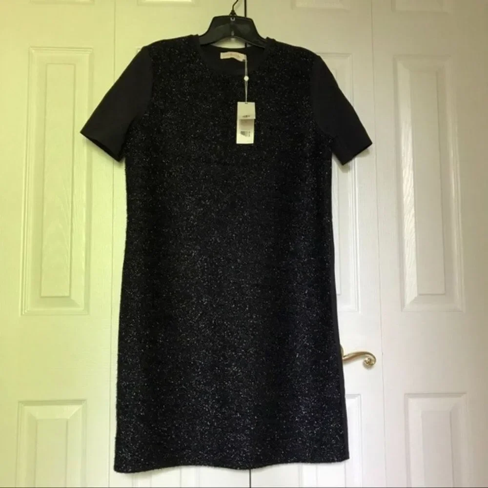 NWT. Tory Burch Metallic shift Dress . SZ XS